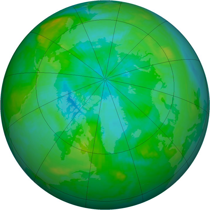 Arctic ozone map for 23 August 1984
